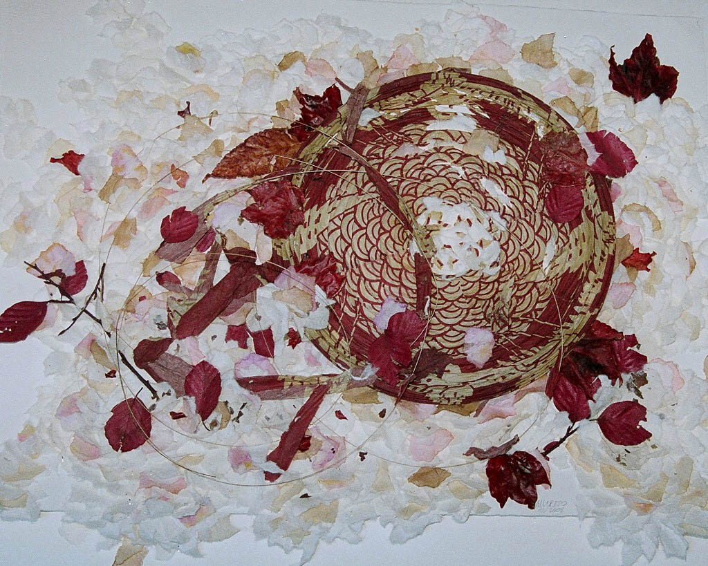 'Mulberry Street' 26 x 34 Found Object-Torn paper
